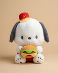 Cute Burger Holding Puppy Plush Toy Soft Stuffed Doll for Kids & Gifting Pearls Toys