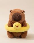 Chonky Capybara Plushie with Duckie Pool Float
