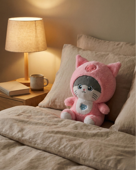 Pearls Toys Soft Kitty Plush Toy in Pink Hoodie – Adorable Hugable Pearls Toys